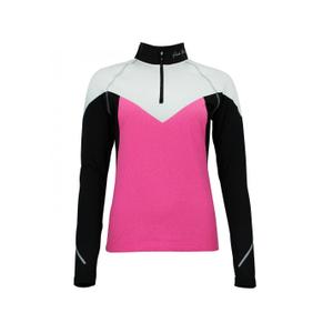 antor-cx-fushia-chine-noir-t-shirt-1ere-peau-avec-zip-femme-peak-mountain-fushia-chine-noir
