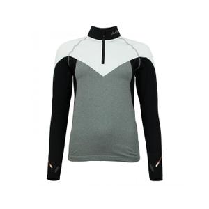 antor-cx-gris-clair-chine-noir-t-shirt-1ere-peau-avec-zip-femme-peak-mountain-gris-clair-chine-noir