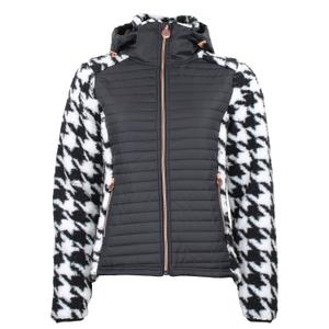 astro-qi-n-noir-blouson-a-capuche-zippe-bi-matiere-badge-poitrine-motif-pied-de-poule-femme-peak-mountain-noir