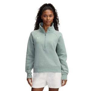 1379492-348-haut-d-entrainement-1-2-zip-femme-under-armour-rival-vert-blanc